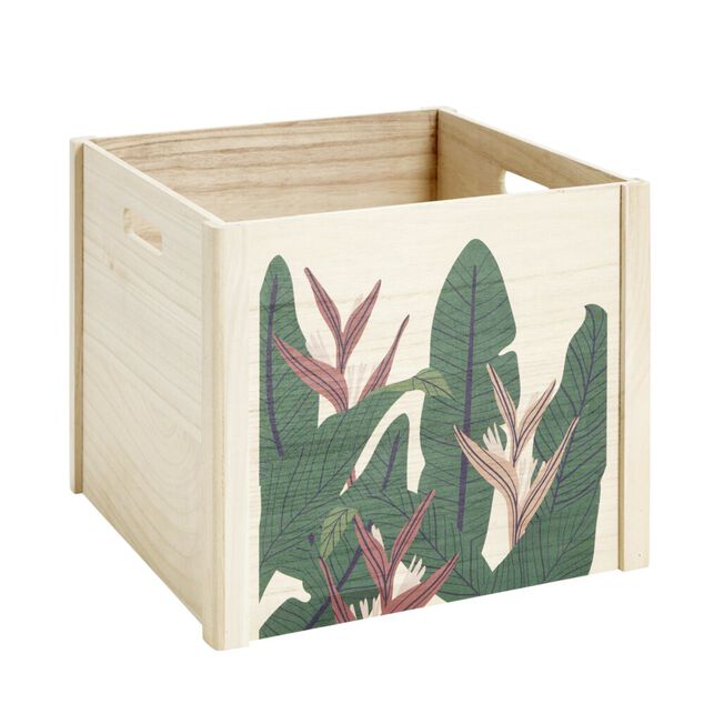 Bo&icirc;te de rangement ouverte en bois 34x28xH34cm (2 mod&egrave;les)
