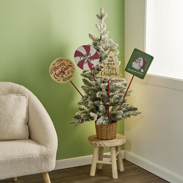 Pic &agrave; planter Merry Christmas H70cm - 4 mod&egrave;les