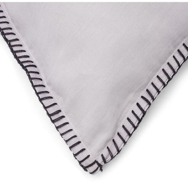 Parure de lit 2 personnes 240x220cm r&eacute;versible gris uni