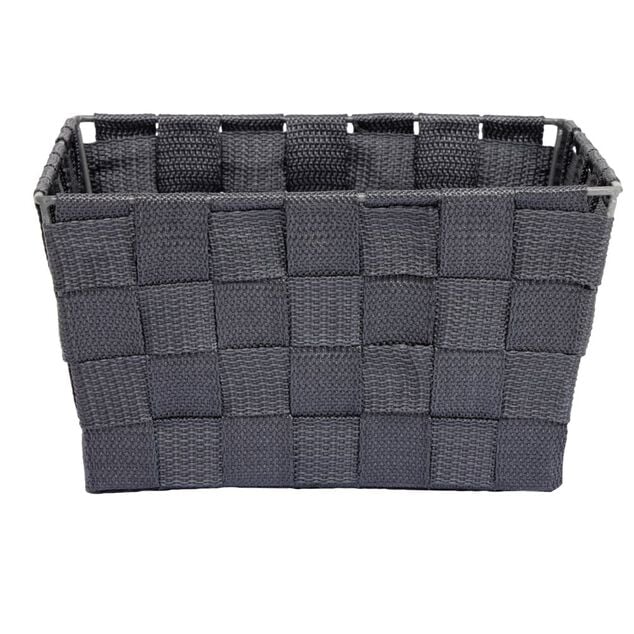 Pani&egrave;re de rangement tress&eacute;e gris fonc&eacute; Taille L - 21,5x12xH21,5cm