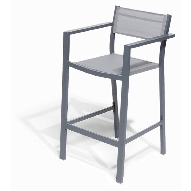 Chaise haute Oslow aluminium et textil&egrave;ne 55x53xH96,5 cm
