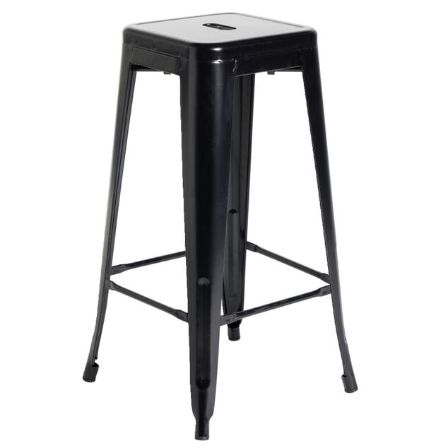 Tabouret bar Fabrik m&eacute;tal noir &Oslash;31xH75cm