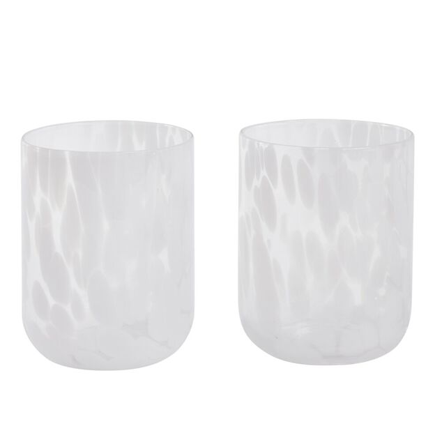 Verre souffl&eacute; x2 motif tachet&eacute; 500ml (2 mod&egrave;les)