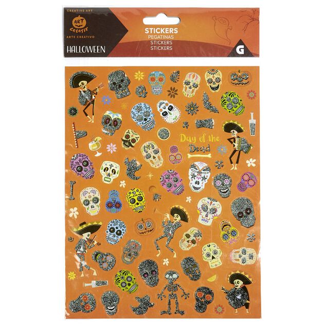 Sticker planche papier art cr&eacute;atif Halloween (2 mod&egrave;les)