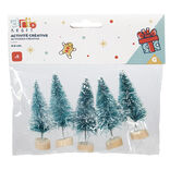 Sapin vert miniature accessoires de Noël x5