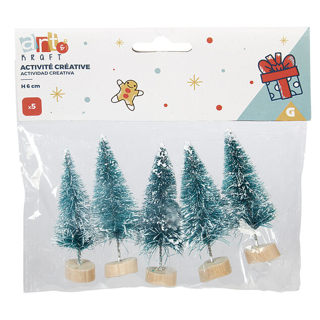 Sapin vert miniature accessoires de Noël x5