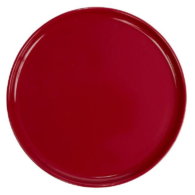 Assiette &agrave; dessert ronde Nordic porcelaine rouge &Oslash;22cm