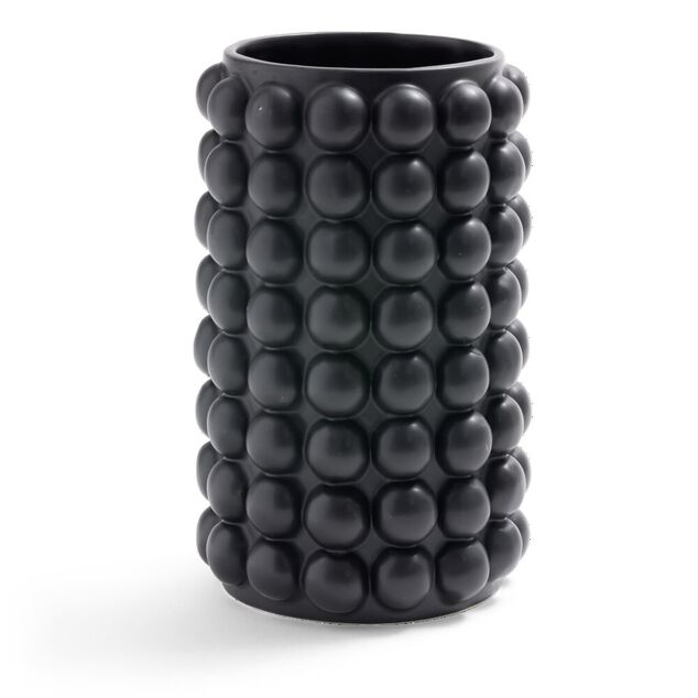 Vase c&eacute;ramique bubble noir &Oslash;13xH21cm