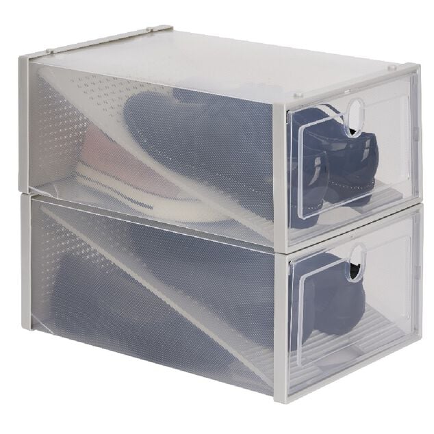 Range chaussures transparent x2