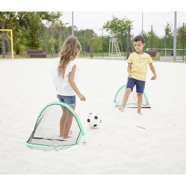 Cage de foot pop-up pliable bleu 60x40xH40cm (2 pi&egrave;ces)