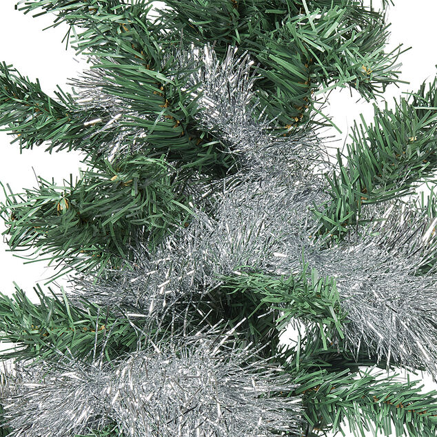 Guirlande de No&euml;l scintillante touffue L400 cm argent&eacute;