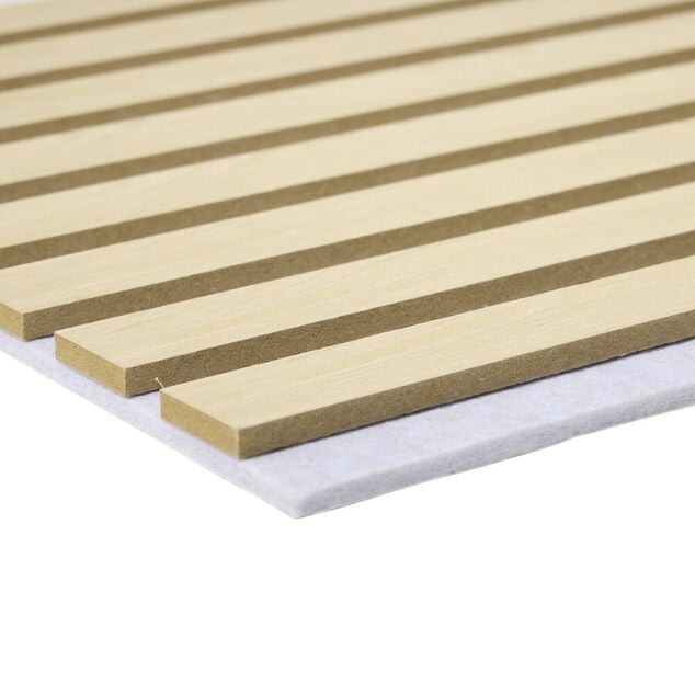 Panneau mural d&eacute;coratif x5 acoustique adh&eacute;sif beige 32x60cm