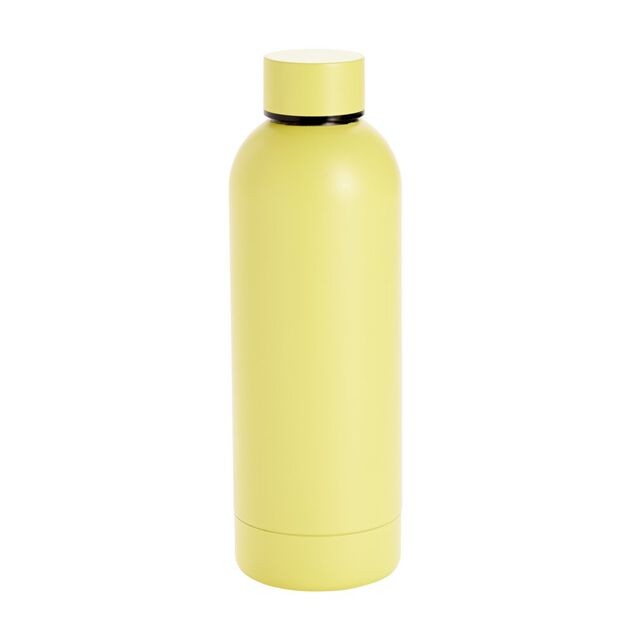 Bouteille isotherme 500ml inox couleur pastel unie (2 mod&egrave;les vert ou jaune)