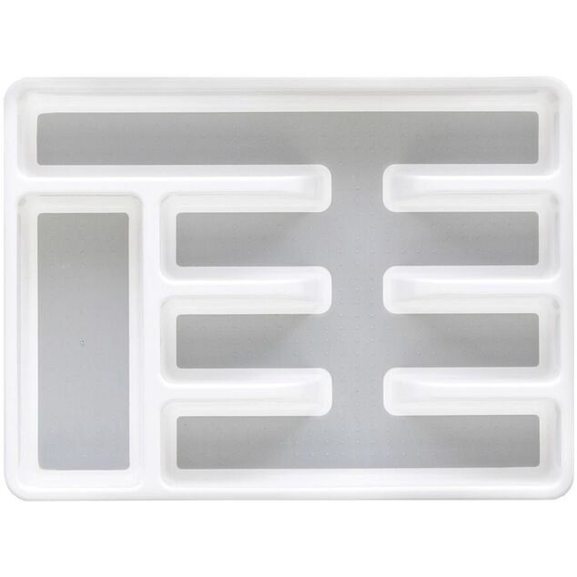 Range couvert blanc fond silicone gris 5 compartiments