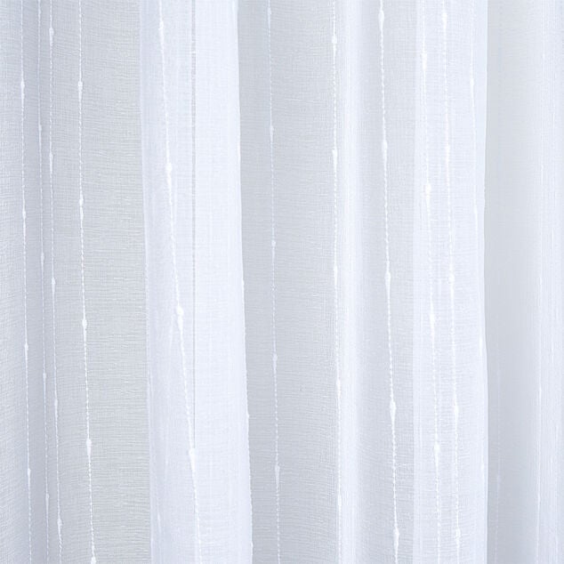 Voilage &agrave; oeillets rayures verticales blanc baie vitr&eacute;e