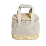Sac fra&icirc;cheur 9L jute beige et coton marron 23x18,5x20cm