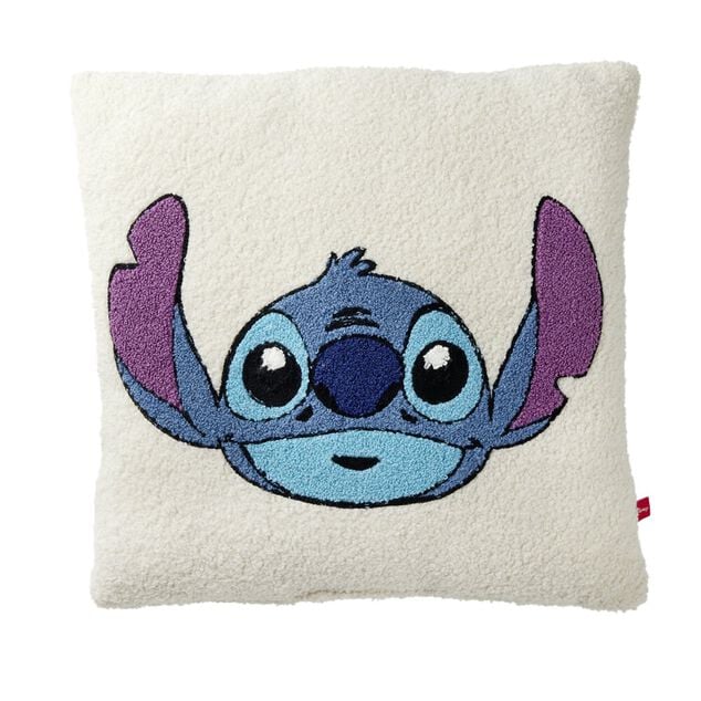 Coussin carré Disney bouclette motif personnage brodé 40x40cm (2 modèles)