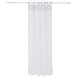 Voilage polyester 140x240cm imprim&eacute; gris et blanc