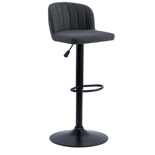 Tabouret de bar Queen 44x47x83-103cm effet velours noir