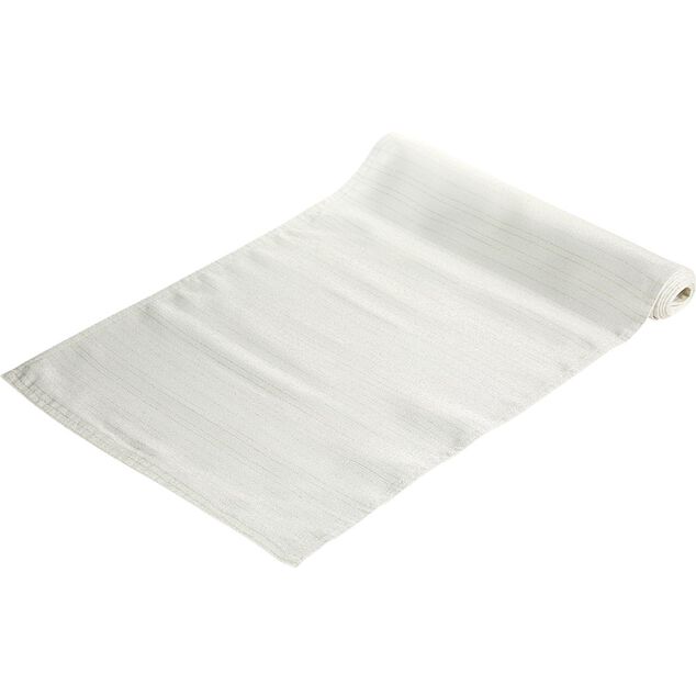 Chemin de table blanc et dor&eacute;