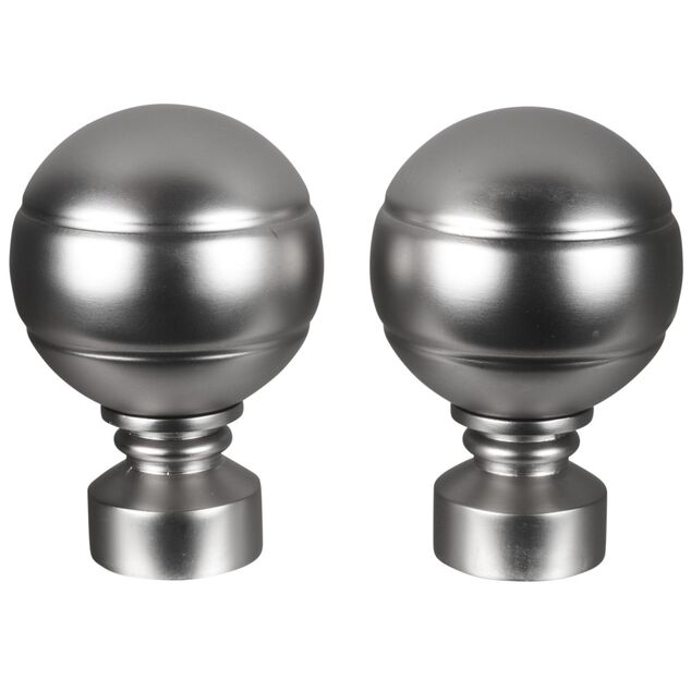 Embout pour tringle &agrave; rideaux x2 couleur m&eacute;tal nickel