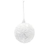 Boule et goutte sapin No&euml;l blanc argent relief