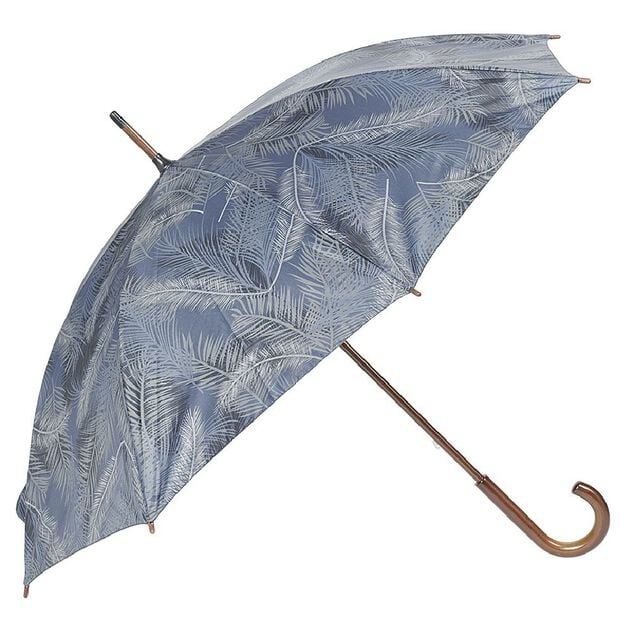 Parapluie canne imprim&eacute; feuillage