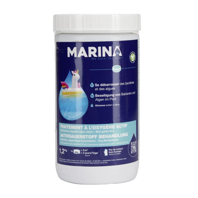 Traitement choc sans chlore pastille 20g Marina 1,2kg