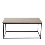 Table basse en bois et m&eacute;tal noir 90x48xH40cm