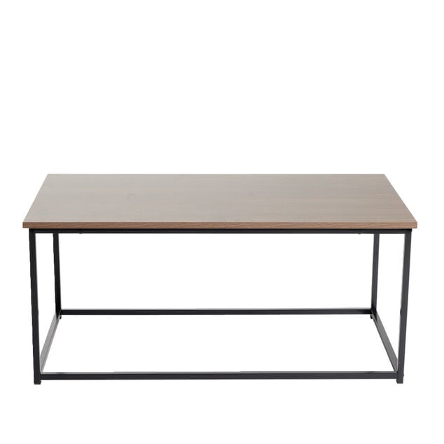 Table basse en bois et m&eacute;tal noir 90x48xH40cm