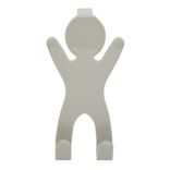 Crochet de porte forme bonhomme bleu - 10,5xH.19 cm