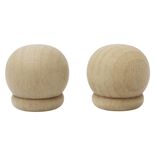 Embout de tringle anglais en bois naturel &Oslash;20mm x2
