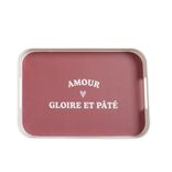 Plateau de service Amour gloire et pâté en mélaminé rouge 24x33cm