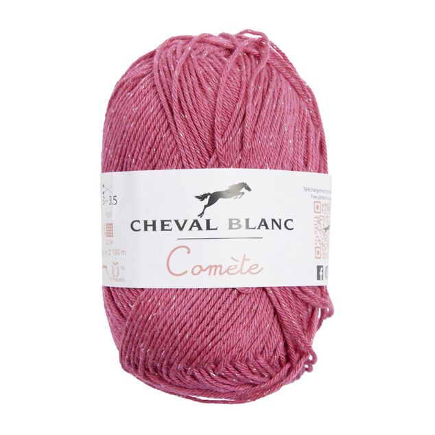 Pelote de fil &agrave; tricoter com&egrave;te coton/acrylique rose framboise 50Gr