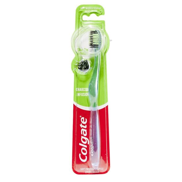 Brosse à dents Colgate charbon infusé poils souples