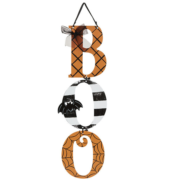 Suspension Halloween lettres BOO en bois