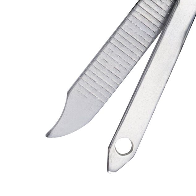 Couteau de poche multifonction en acier gris et vert L9cm