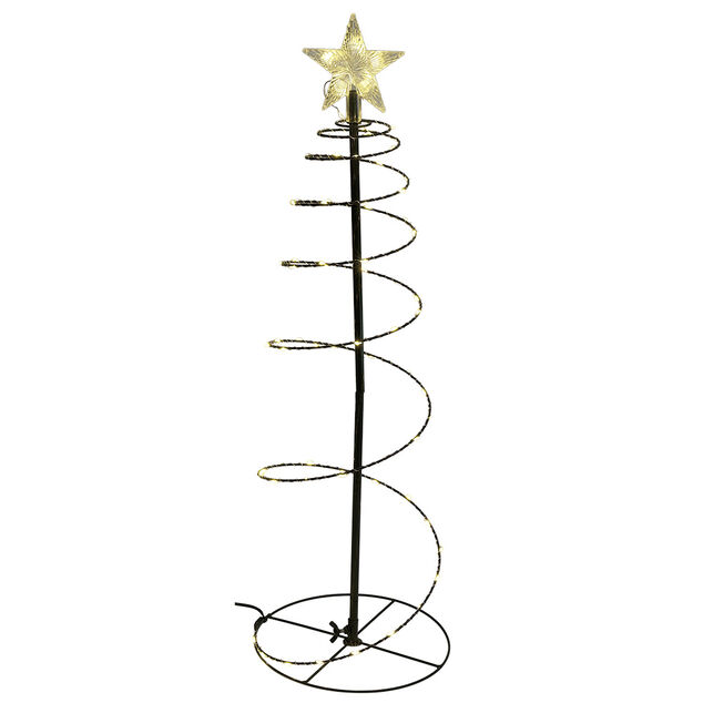 Sapin conique en m&eacute;tal lumineux blanc chaud