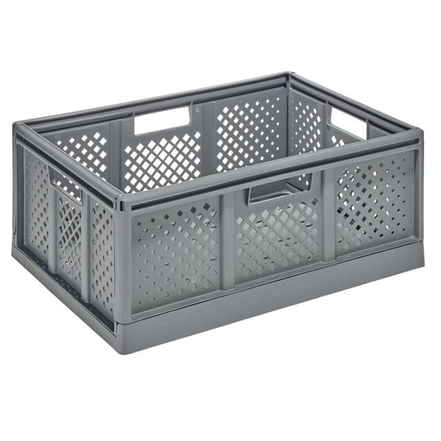 Casier pliant 40L plastique gris 54,5x16,5xH27,5m