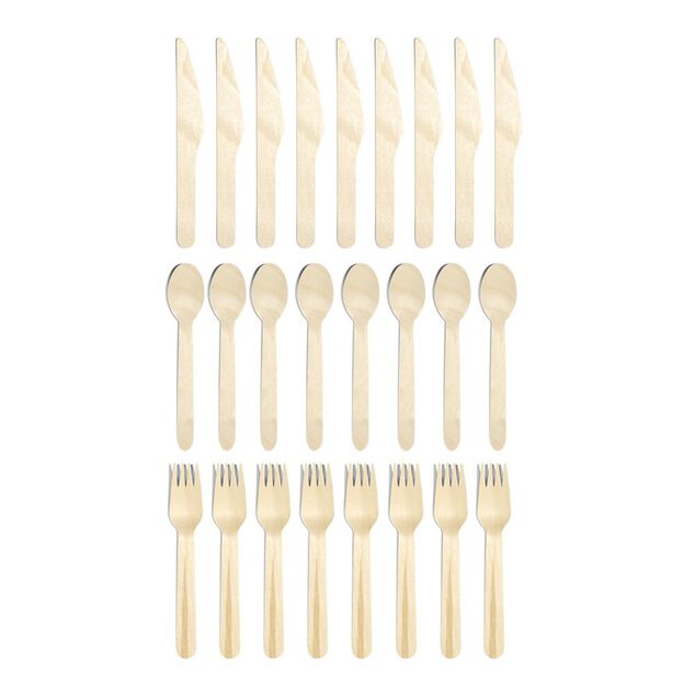 Set de couverts en bois x99 couteau fourchette cuill&egrave;re