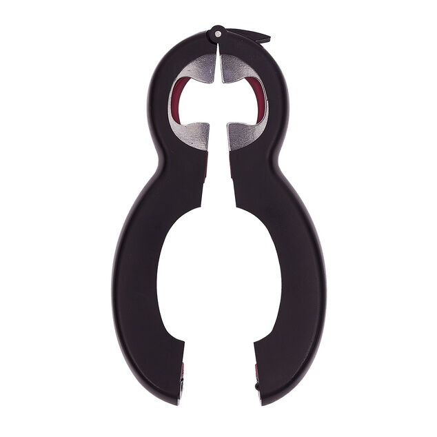 Pince multifonction 6en1 ouvre bouteille et bocal noir et rouge