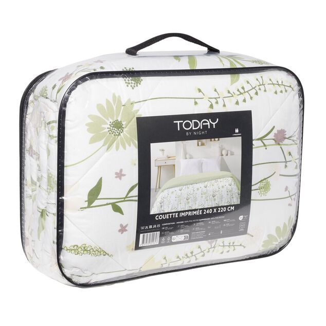 Couette 2 personnes 240x220cm imprim&eacute; motif floral (4 mod&egrave;les)