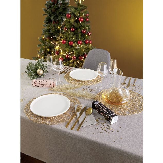 Set de table rond ajour&eacute; fil Dor&eacute;