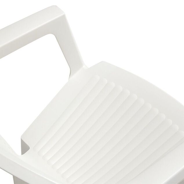Fauteuil de jardin monobloc Viva plastique dossier tress&eacute; blanc 53xP56xH80cm