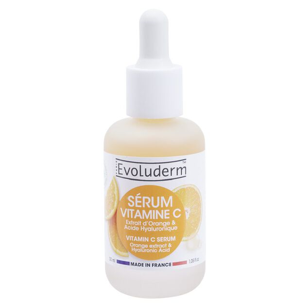 S&eacute;rum vitamine C Evoluderm extrait d'orange et acide hyaluronique 30ml
