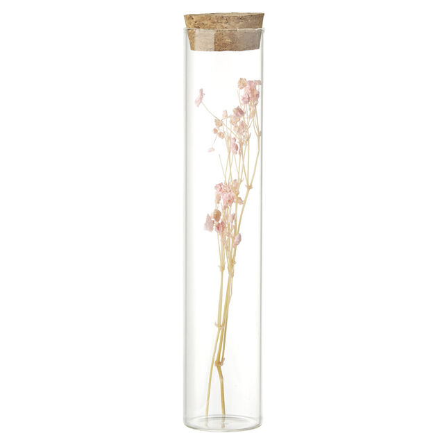 Fleurs s&eacute;ch&eacute;es dans tube &Oslash;3xH17cm (4 mod&egrave;les)