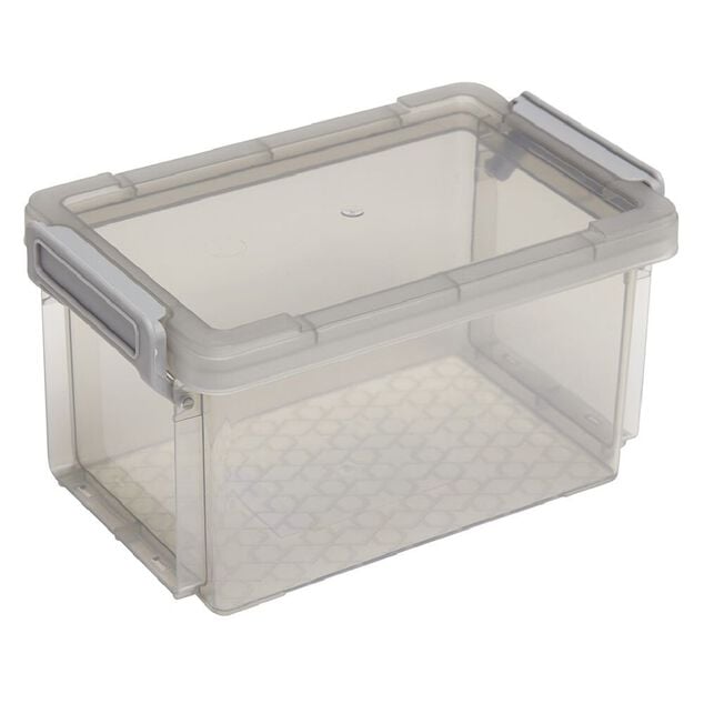 Bo&icirc;te de rangement plastique &agrave; clips 0,7 L gris
