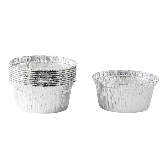 Lot de 10 ramequins 125ml aluminium &Oslash;9xH6cm