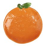 Assiette de pr&eacute;sentation dolomite forme orange &Oslash;15cm