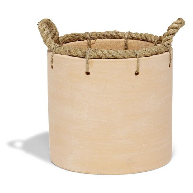 Pot terre cuite poign&eacute;e corde &Oslash;21cm